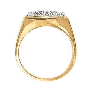14K White Gold Lab Diamond Mens Cluster Ring