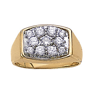 White Gold Mens Diamond Cluster Ring - Premium Lab Stones