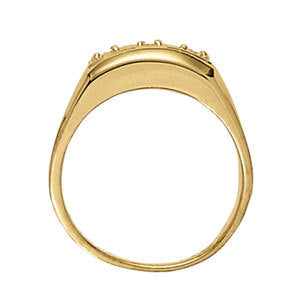 Mens 14K White Gold 3-Stone Diamond Ring