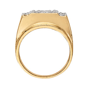 18K White Gold Lab Diamond Mens Cluster Ring