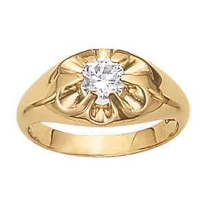 Mens 14K White Gold 1 CT Lab Diamond Ring