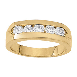 Mens 18K White Gold Lab Diamond Channel Band