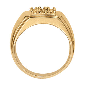 18K White Gold 9-Diamond Mens Cluster Ring