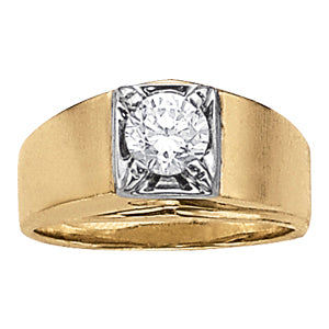 14K White Gold 1CT Lab Diamond Mens Ring