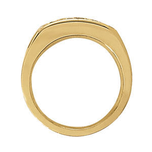 18K White Gold Lab Diamond Mens Channel Ring