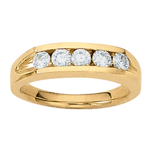White Platinum 1CT Lab Diamond Mens Channel Ring