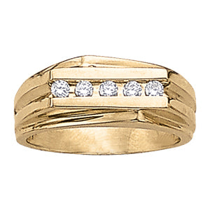 14K White Gold Lab Diamond Mens Channel Ring