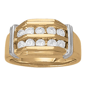 Mens 18K White Gold Diamond Channel Band Ring