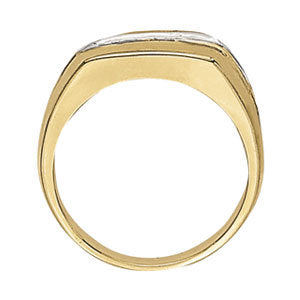 14K White Gold Diamond 3-Stone Gents Ring