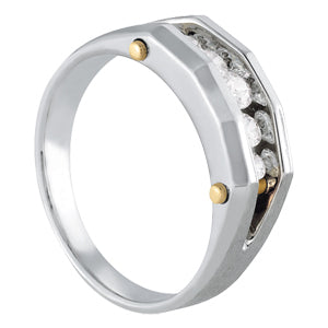Mens Platinum Diamond Channel Band Ring