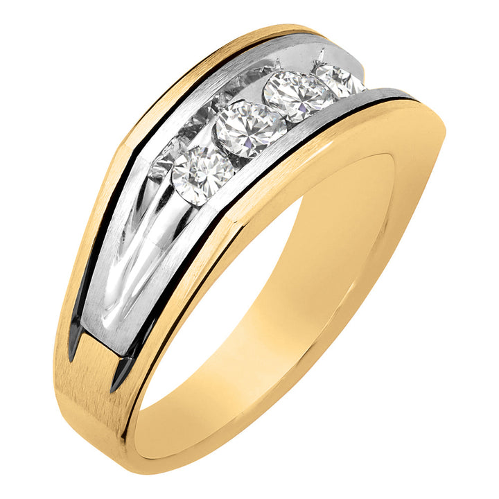 Mens 14K White Gold Diamond Wedding Ring
