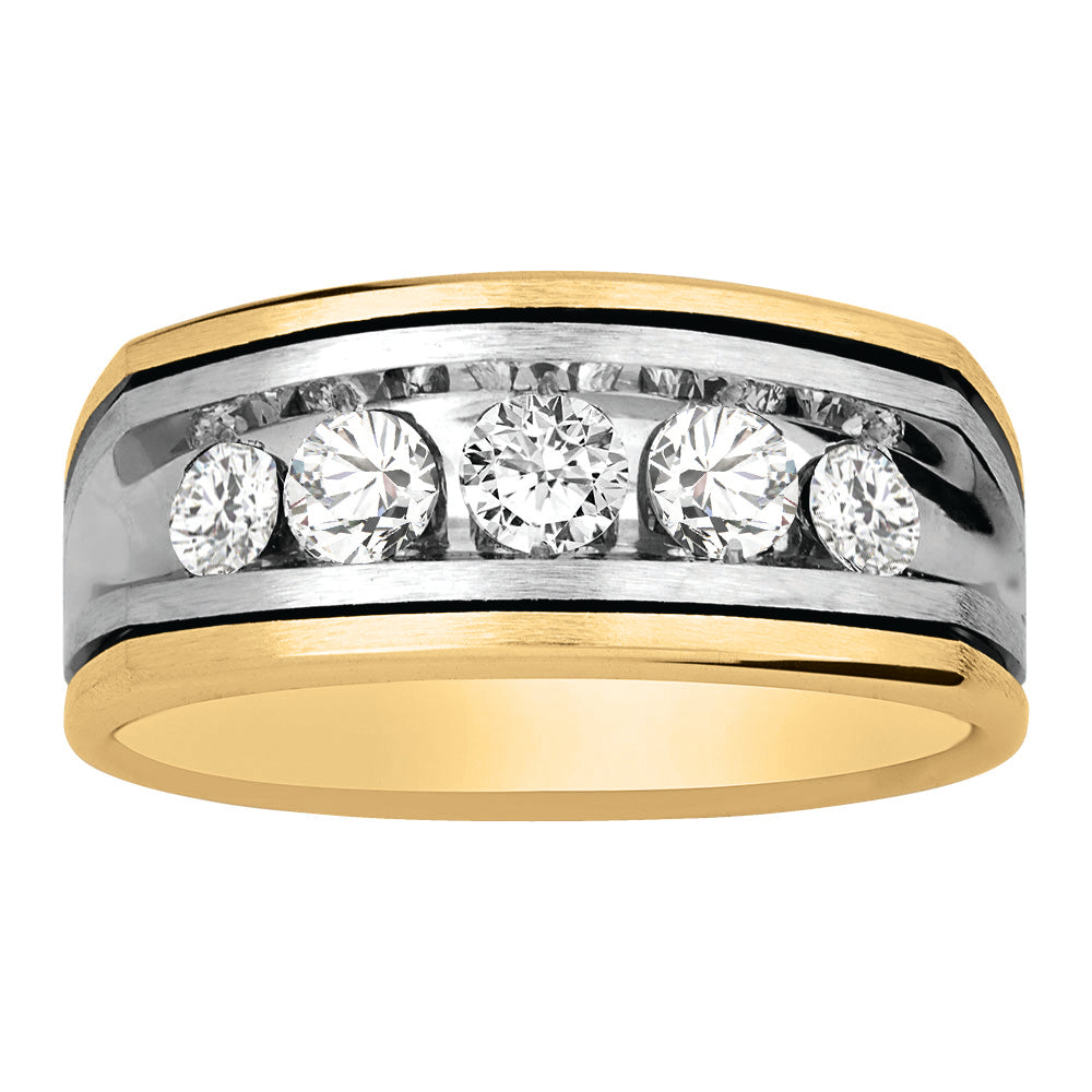 18K White Gold Lab Diamond Mens Wedding Band