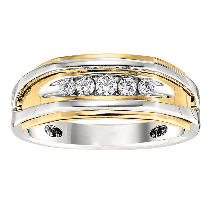 18K White Gold Lab Diamond Mens Wedding Band