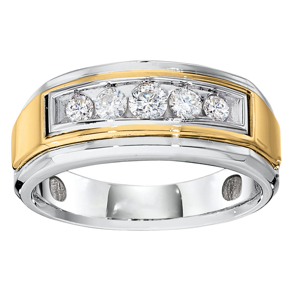 18K White Gold Lab Diamond Gents Wedding Ring