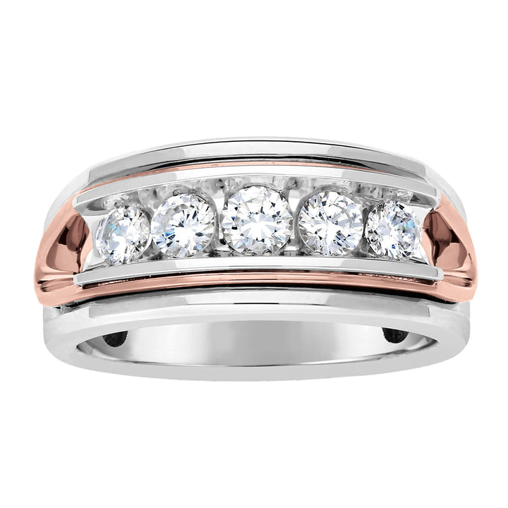 18K White Gold Lab Diamond Mens Wedding Band