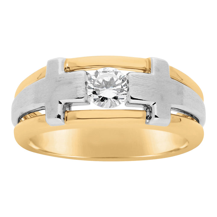 White Gold 0.5CT Lab Diamond Mens Ring