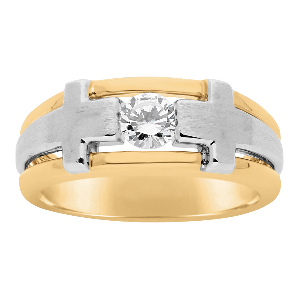 14K White Gold Lab Diamond Mens Band