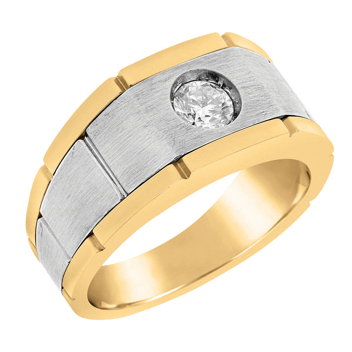 Mens 14K White Gold 1CT Lab Diamond Solitaire