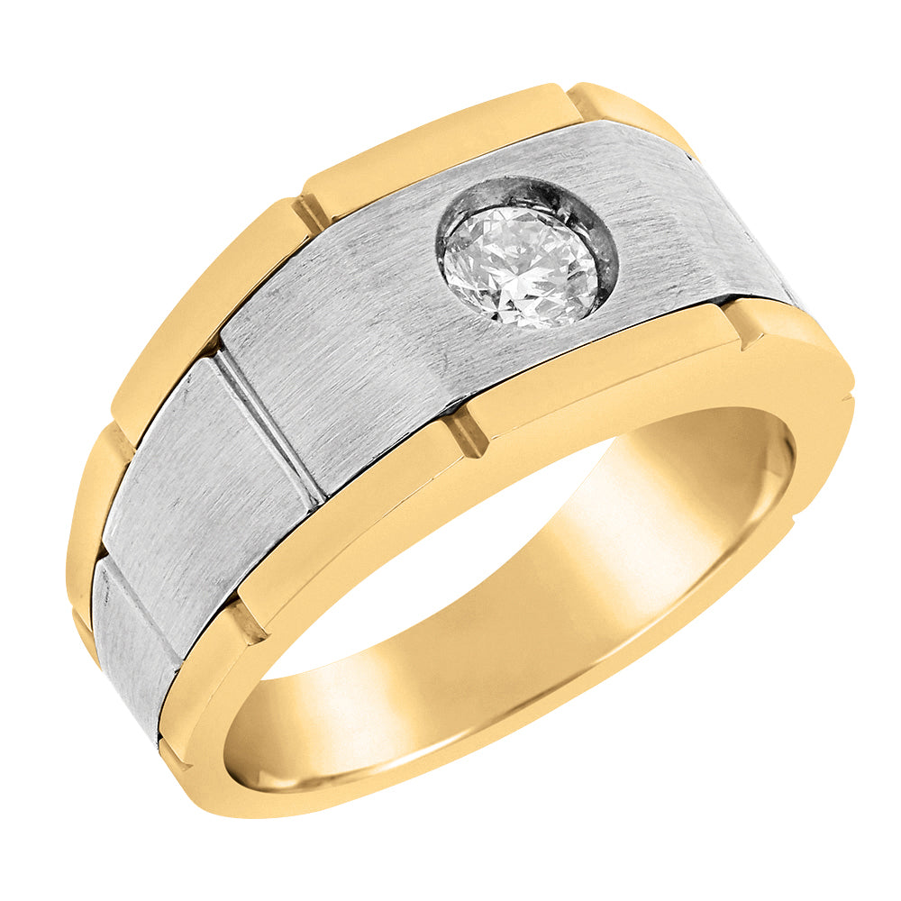 Mens 14K White Gold 1CT Lab Diamond Solitaire