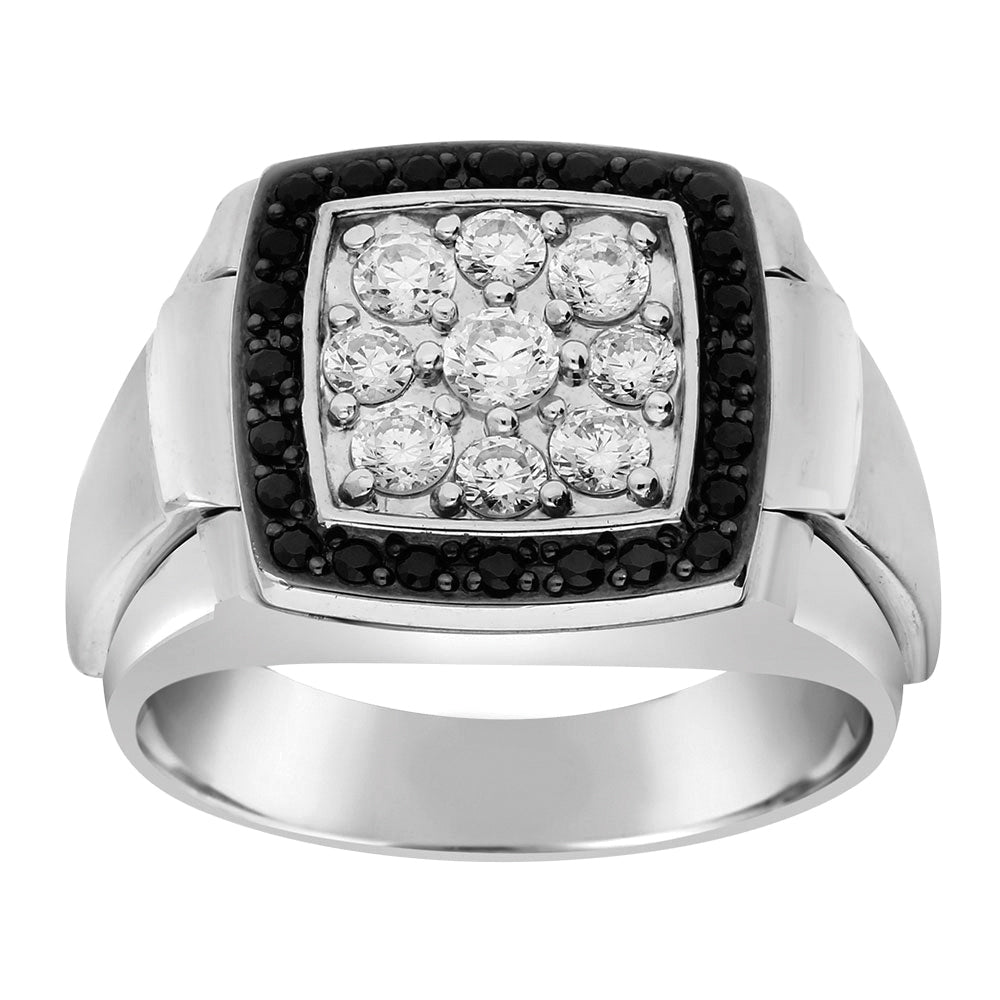 Mens Lab Diamond Cluster Ring in 14K Gold