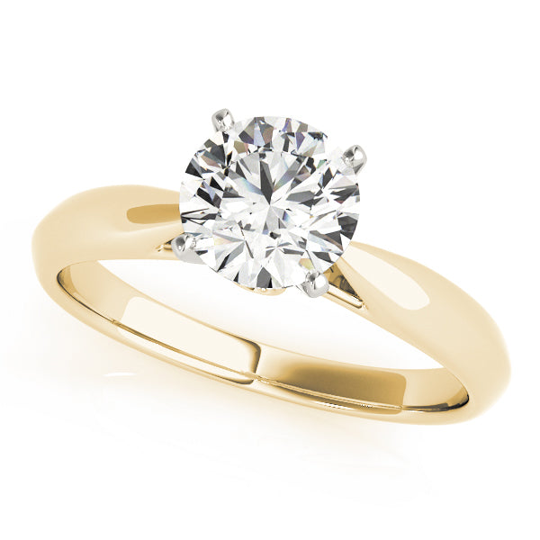 Cathedral Round Diamond Solitaire Engagement Ring