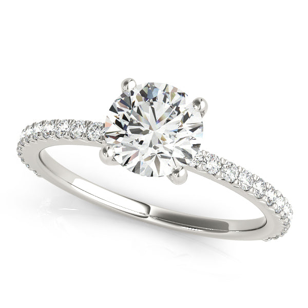 Single Row Diamond Engagement Ring