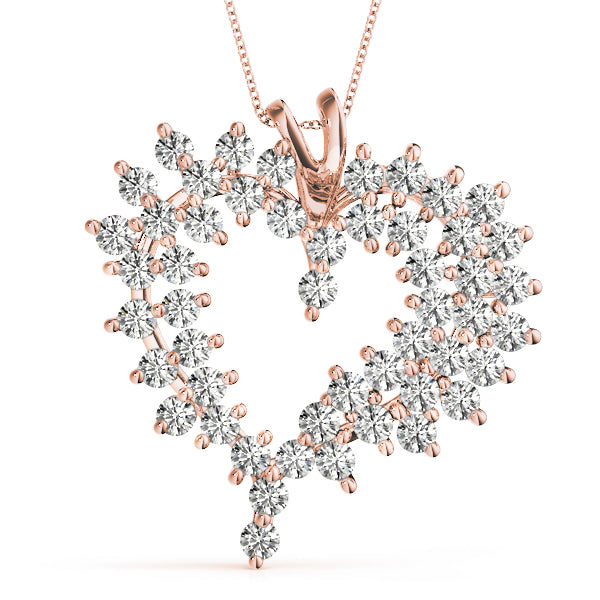 Rose Gold Lab Diamond Heart Pendant Jewelry