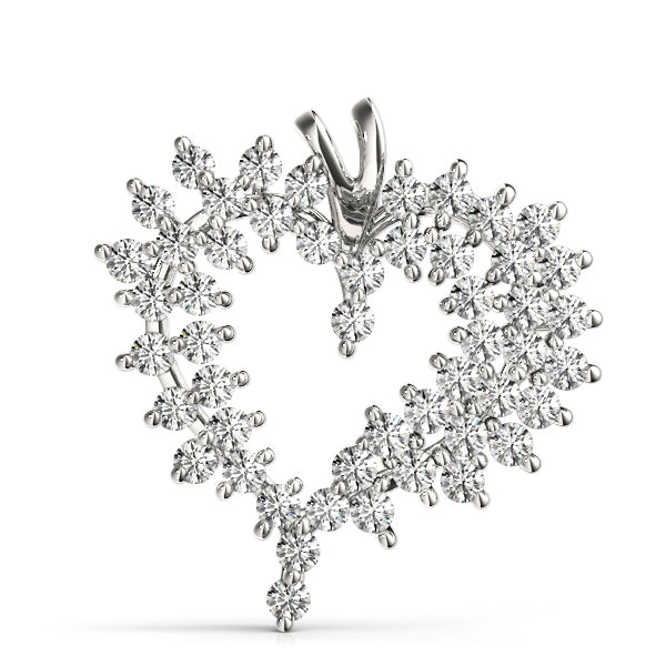 Platinum 2 CT Diamond Fashion Cluster Pendant