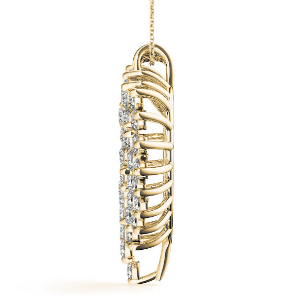 14K Yellow Gold Multi-Diamond Heart Pendant