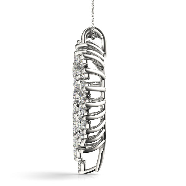 White Platinum 2.00ctw Lab Diamond Heart Pendant