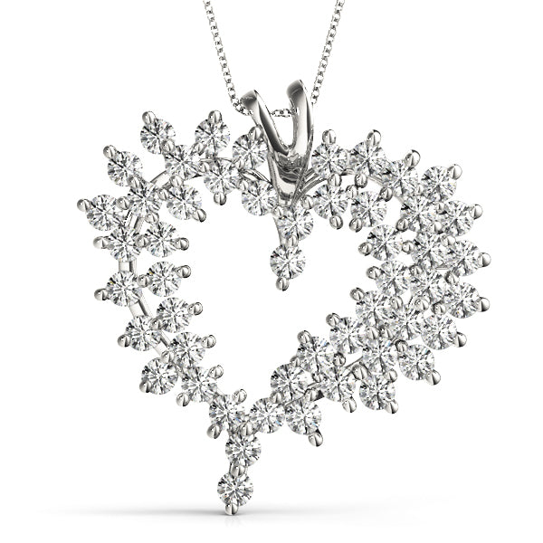 18K White Gold 2ctw Round Diamond Fashion Pendant