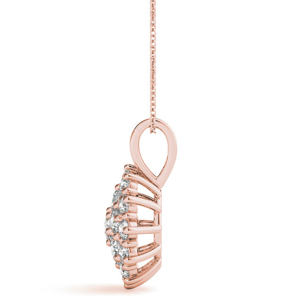 18K Rose Gold Lab Diamond Cluster Pendant