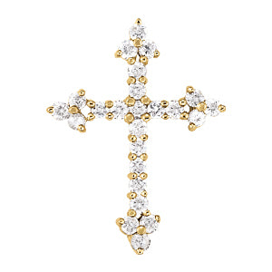 White Platinum Diamond Cross Pendant Jewelry