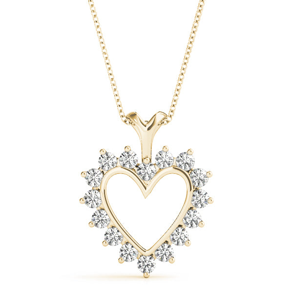 14K Yellow Gold Round Diamond Fashion Pendant