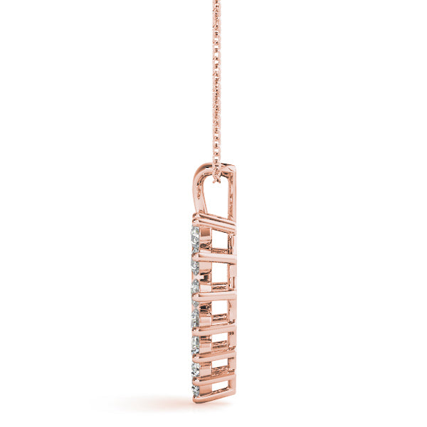 Rose Gold 16-Diamond Heart Pendant