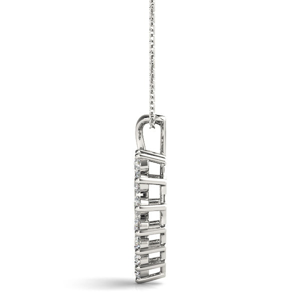 18K White Gold Diamond Heart Pendant