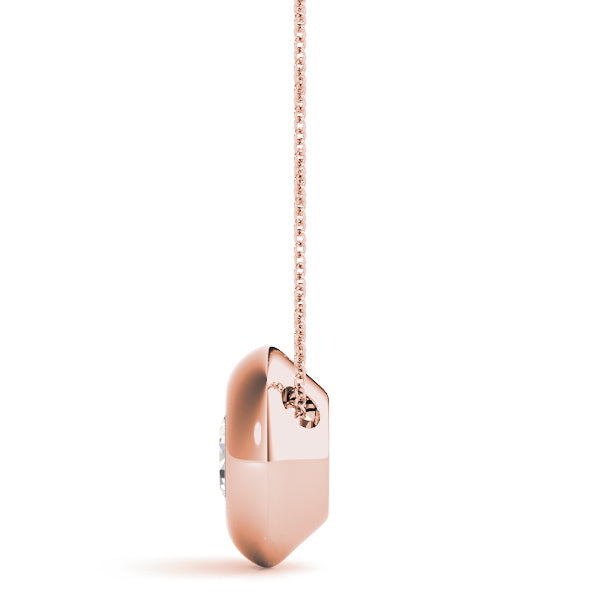 18K Rose Gold 1ct Diamond Solitaire Pendant