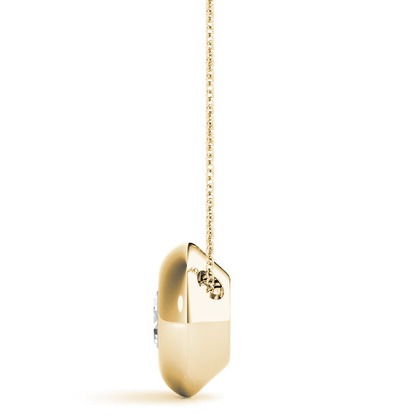 14K Yellow Gold 1ct Round Diamond Pendant