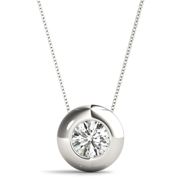 1 Carat Lab Diamond 14K White Gold Pendant