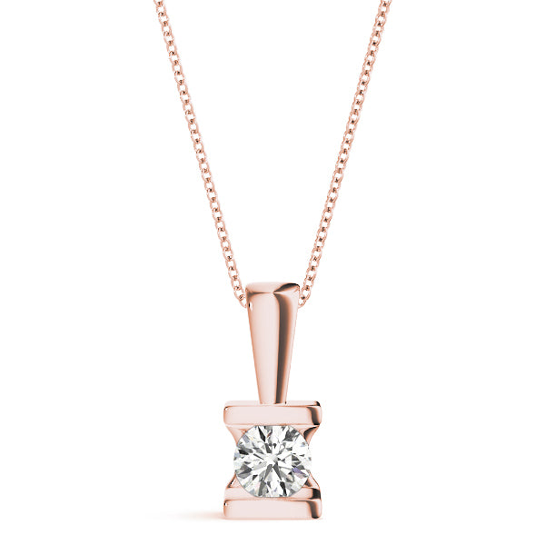 1 Carat Lab Diamond Rose Gold Solitaire Pendant