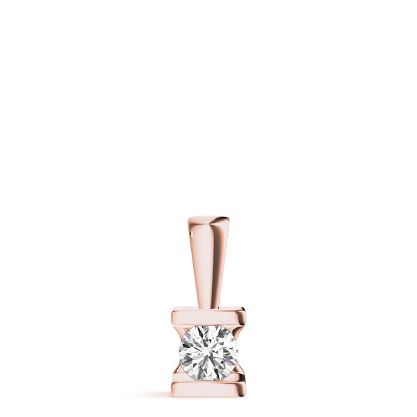 18K Rose Gold 1ct Lab Diamond Pendant