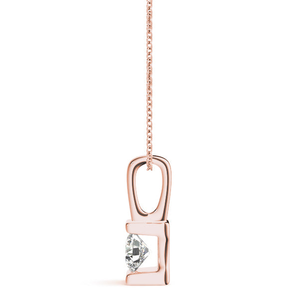 18K Rose Gold 1ct Lab Diamond Pendant