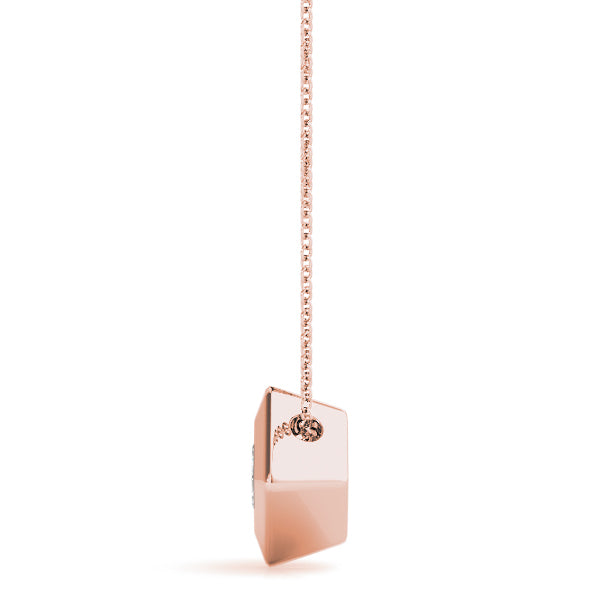 14K Rose Gold 1.35ct Square Diamond Pendant