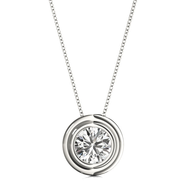 1 CT Lab Diamond 14K White Gold Pendant