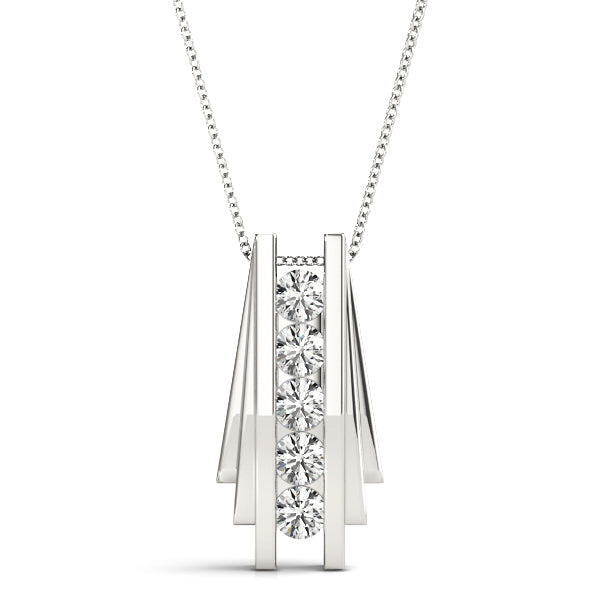 White Gold Multi-Diamond Fashion Pendant