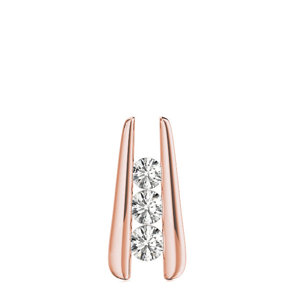 14K Rose Gold Lab Diamond 3-Stone Pendant