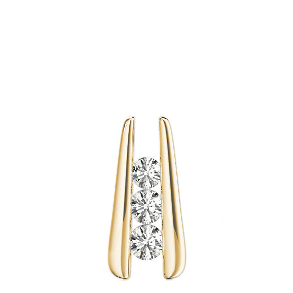 14K Yellow Gold Lab Diamond 3-Stone Pendant