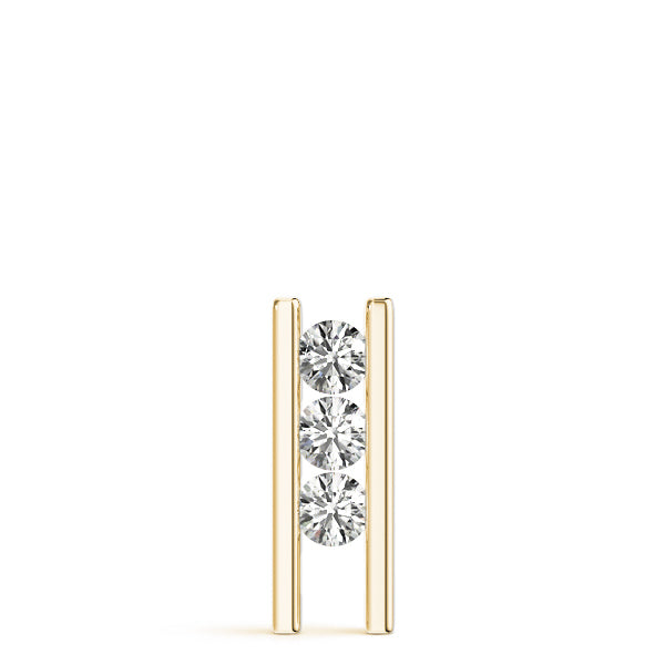 18K Yellow Gold 1 CT Diamond 3-Stone Pendant
