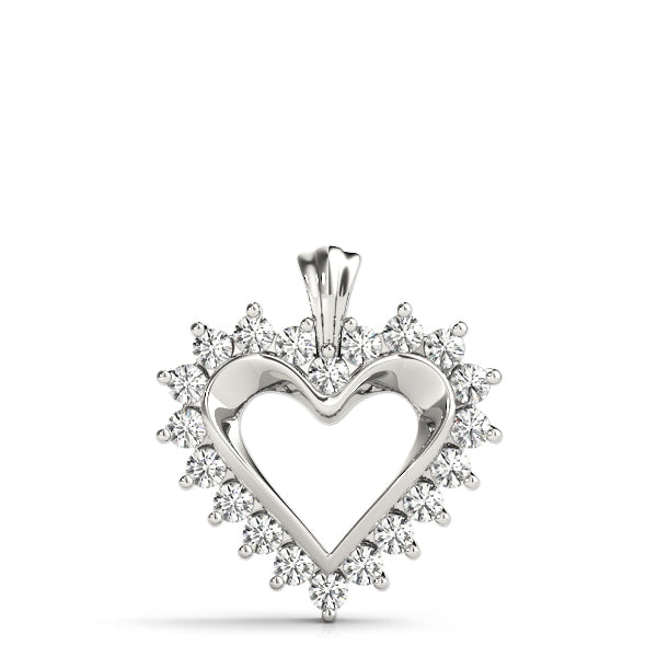 Platinum Lab Diamond Heart Pendant Jewelry