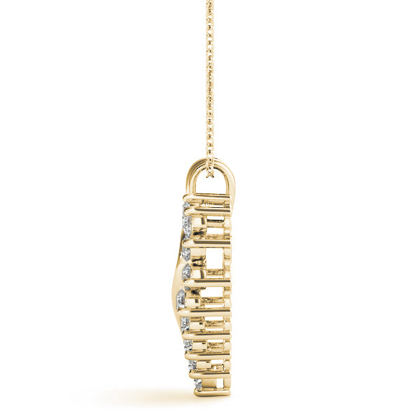 14K Yellow Gold Diamond Heart Pendant